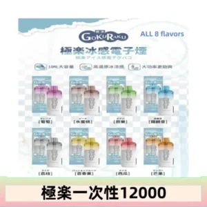 【8種口味】極楽 12000口一次性電子煙|超大容量 |口感絲滑|新品
